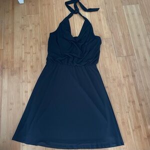 NWT White House Black Market Backless Black Dress Large Romantic Feminine Party